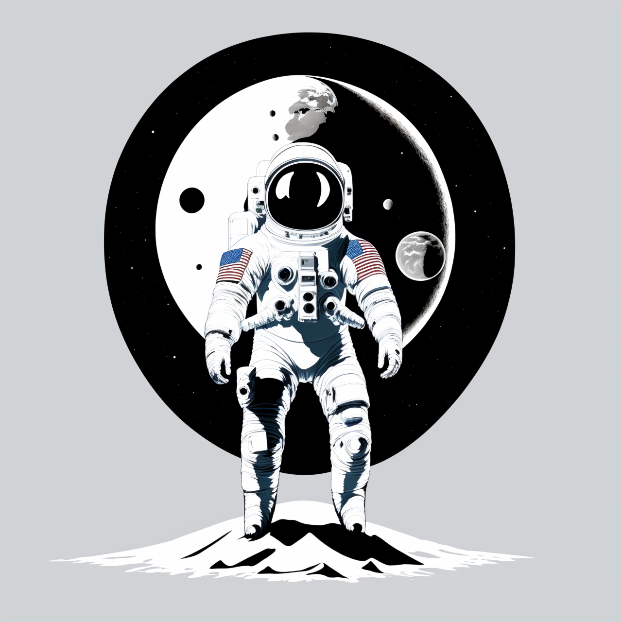 01624-1945482032-a symbol (on a white background_1.2). The spacesuit on the moon, looking at the Earth as t-shirt logo in the style of _MAGIFACTO.png